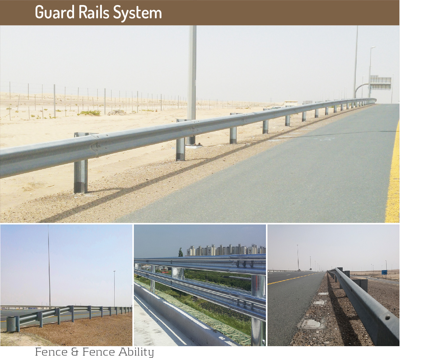 combined general security fences and guard rails